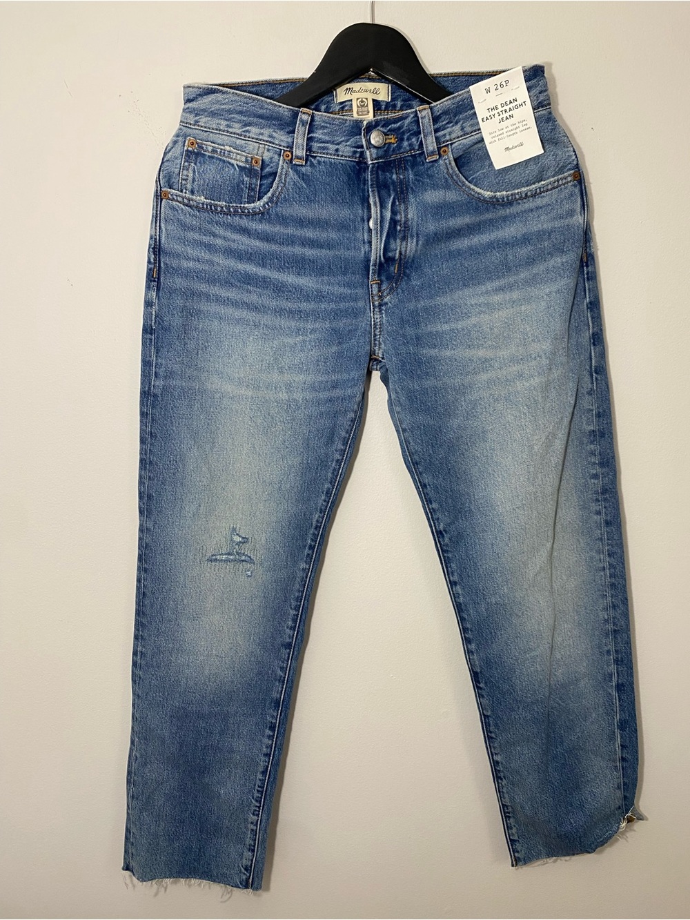 Madewell The Dean Easy Straight Jean Light Blue 26 petite